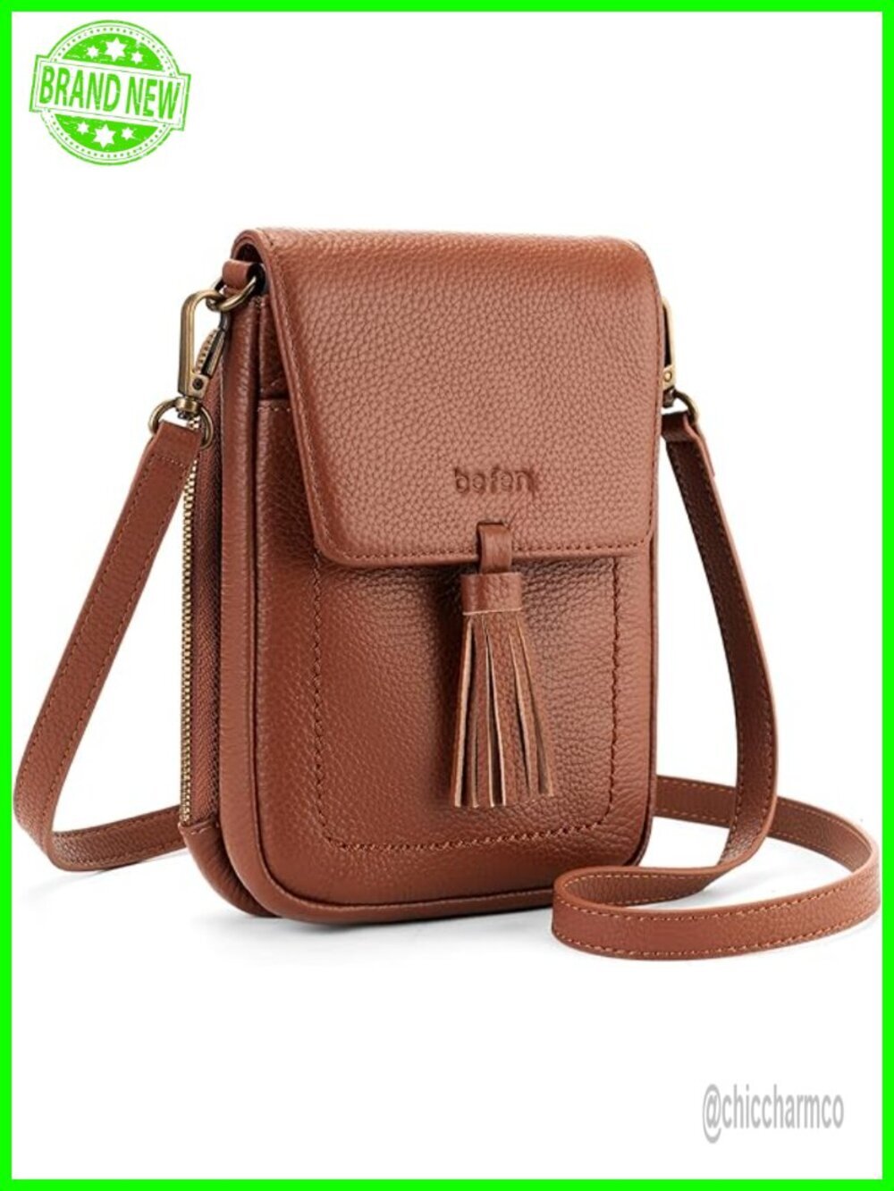 Genuine Leather Small Crossbody Bag with RFID Card Slots